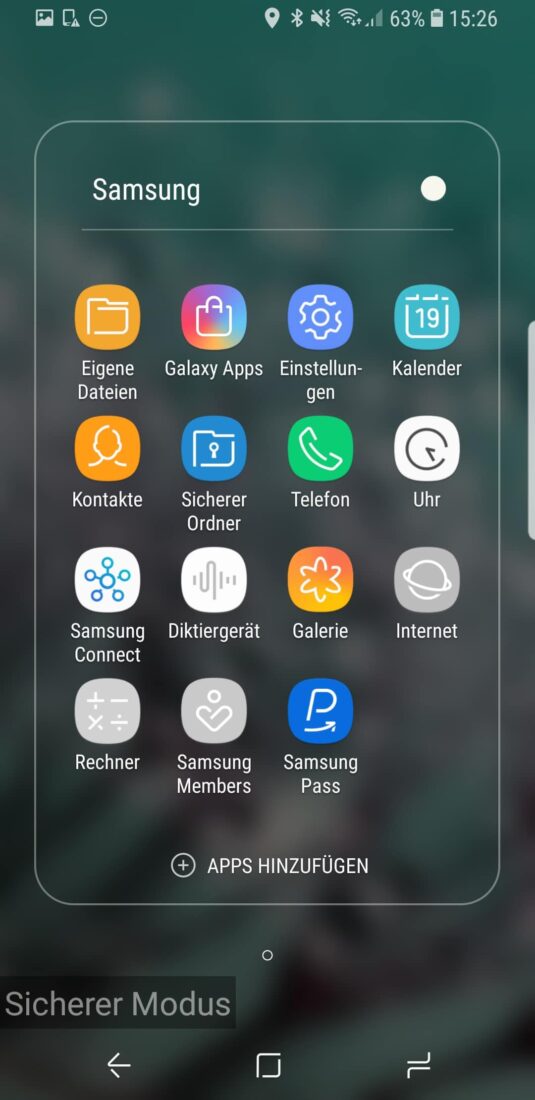 Samsung, Galaxy, S8, Screenshot, Android-abgesicherter Modus