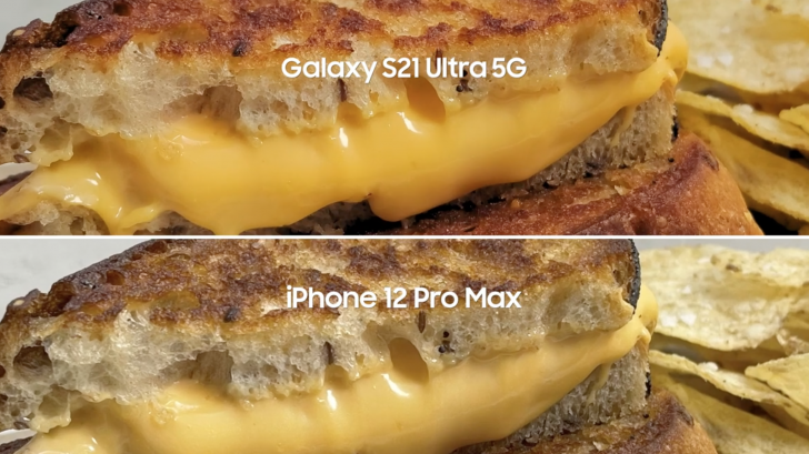 Samsung möchte, dass Sie wissen, dass das Galaxy S21 Ultra bessere Fotos von gegrillten Käsesandwiches macht als das iPhone