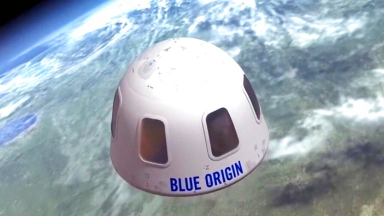 So würde die Raumkapsel Blue Origin aussehen.  Foto: AP