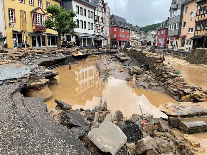 Überschwemmung in Bad Münstereifel, Deutschland, Donnerstag.