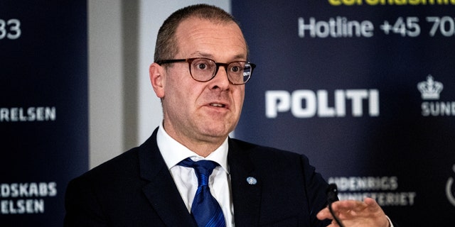 Der Europäische Direktor der WHO, Hans Kluge, gibt während einer Pressekonferenz in Eigtveds Pakhus, Kopenhagen, Dänemark, am 27. März 2020, den Stand des Umgangs Dänemarks mit dem Coronavirus. 