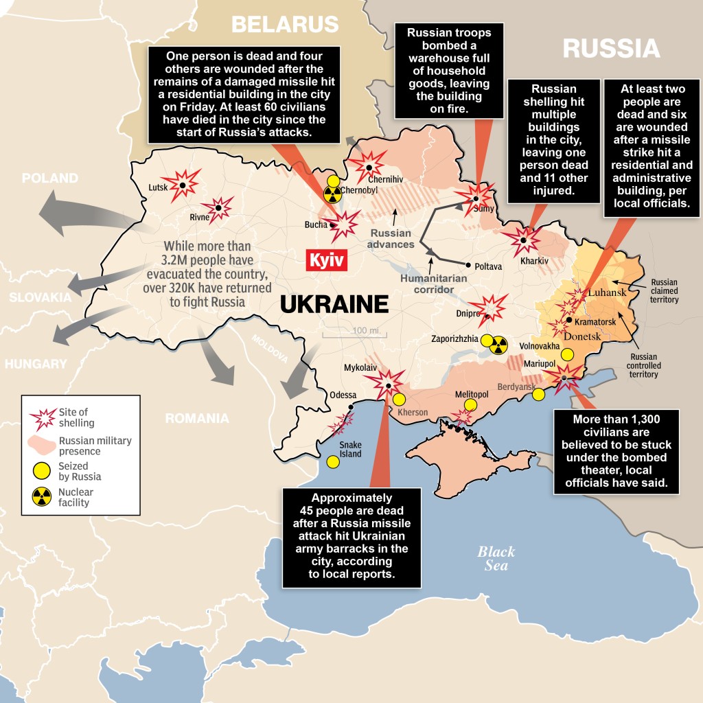 Russland setzte seine Angriffe auf die Ukraine am 19. März 2022 fort.