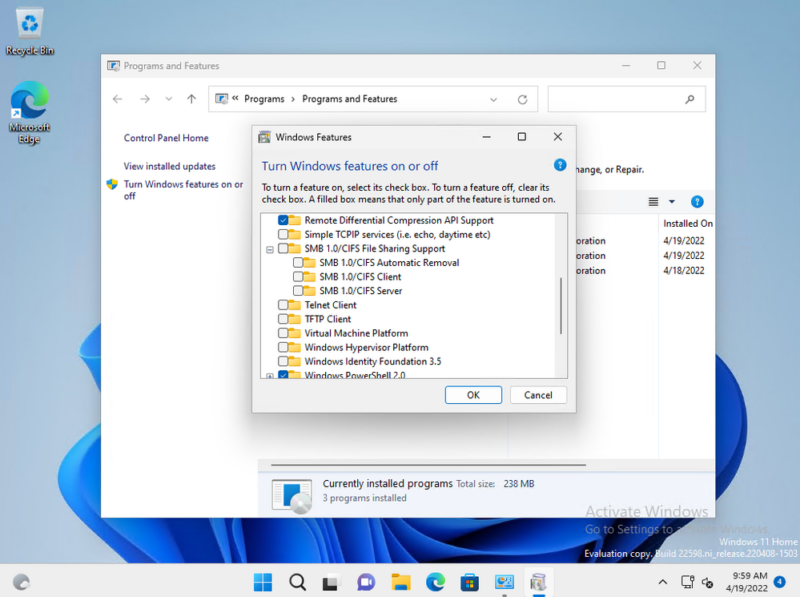 Microsoft deaktiviert SMB1 in neuen Versionen von Windows 11 Home. 