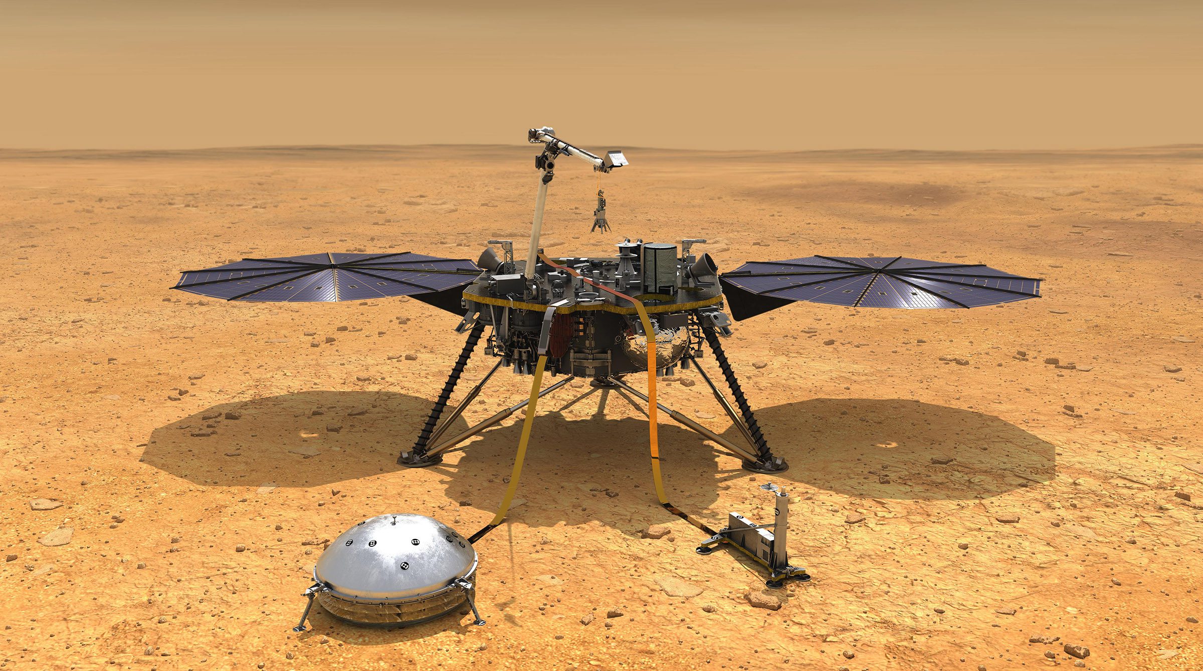 Abbildung des Mars-InSight-Landers