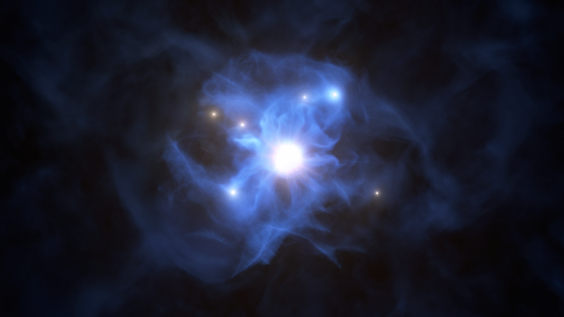 Frühes Universum: Galaxien im dunklen Netz gefangen