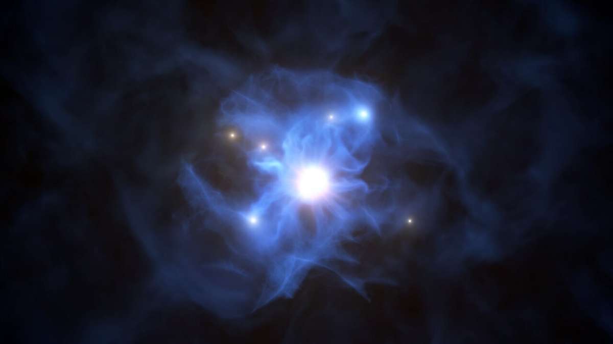 Kosmisches Phänomen: Das supermassereiche Schwarze Loch "ernährt" sich von den umgebenden Galaxien