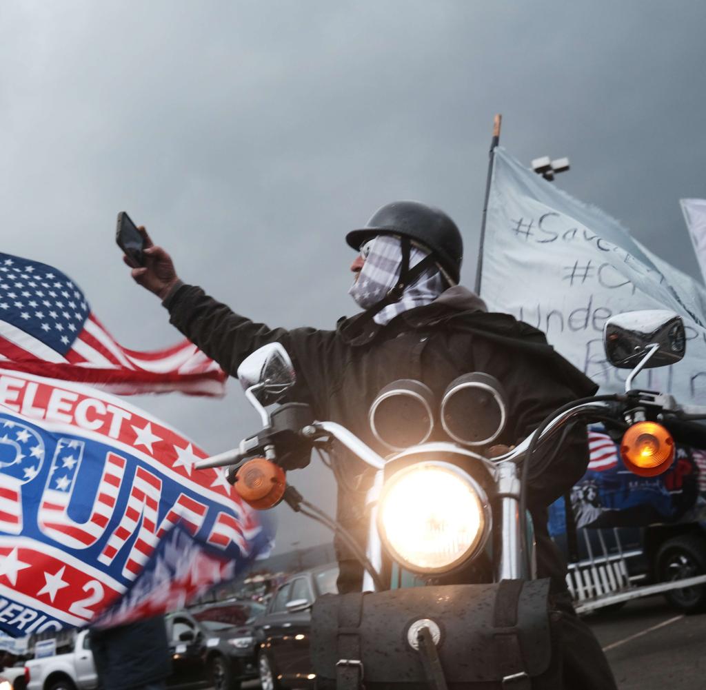 In Wilkes-Barre, Pennsylvania, unterstützen Biker den US-Präsidenten