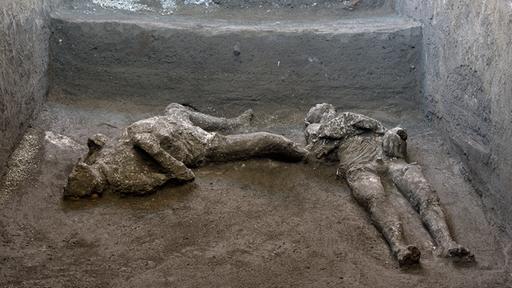 Rekonstituierte Opfer von Pompeji: der reiche Mann und sein Sklave