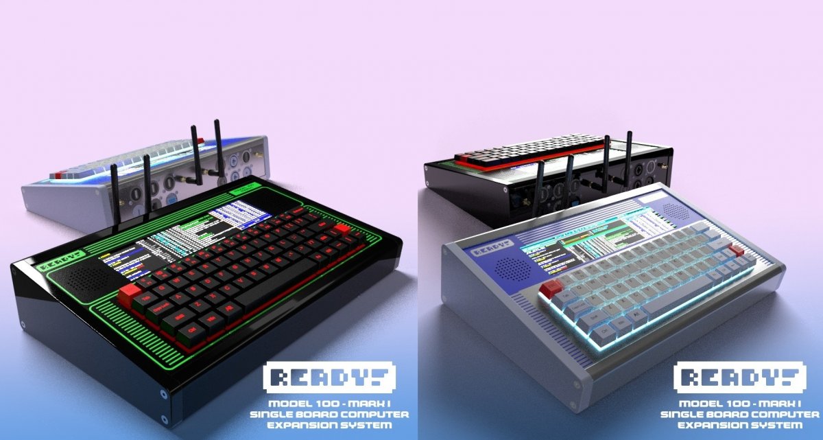 Ready Model 100: Retro-Tastaturhülle mit Touchscreen für Raspberry Pi 4