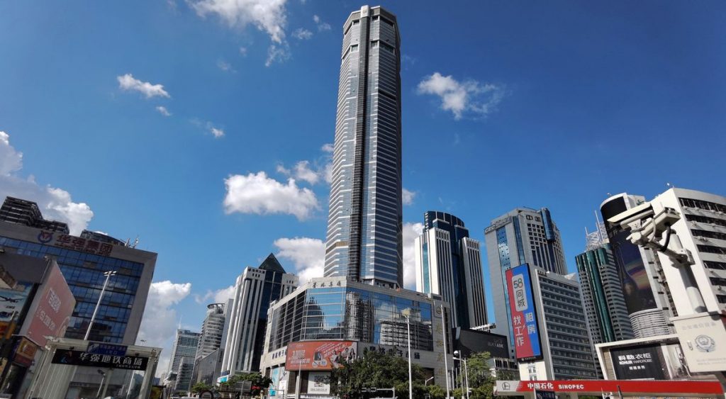 Wackelnder Wolkenkratzer in Shenzhen fordert die USA auf, die Amerikaner zu warnen