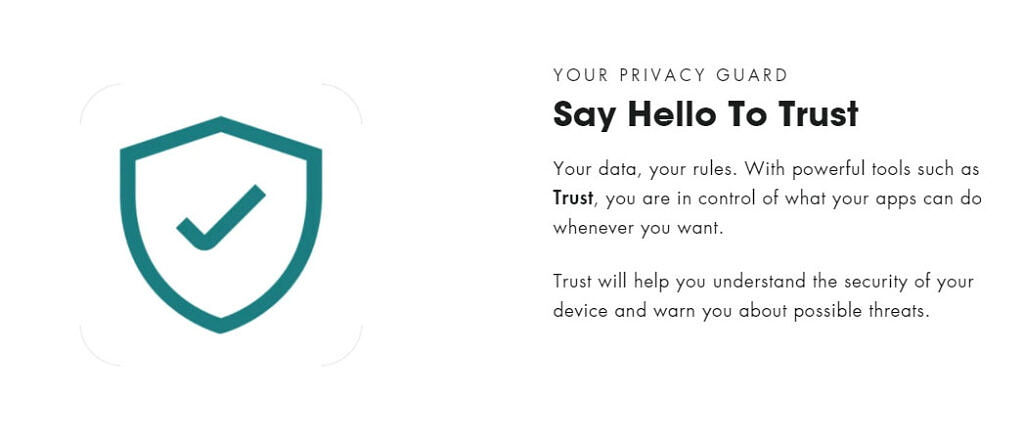 Screenshot der Freedom Phone Trust-Funktion