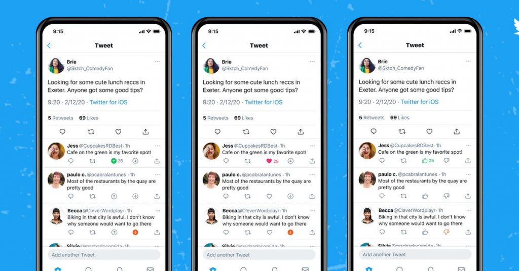Twitter testet die Upvote- und Downvote-Buttons für Tweets