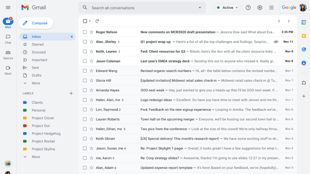 Gmail bekommt eine neue Oberfläche und es ist eine große Verbesserung