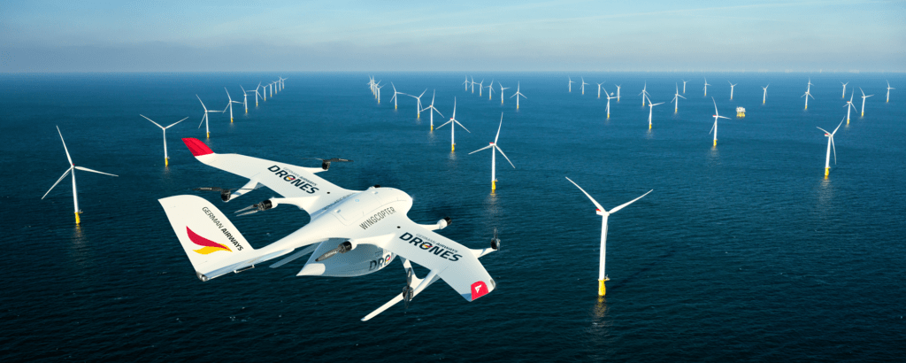 Offshore-Drohnenlieferungen: Wingcopter und German Airways