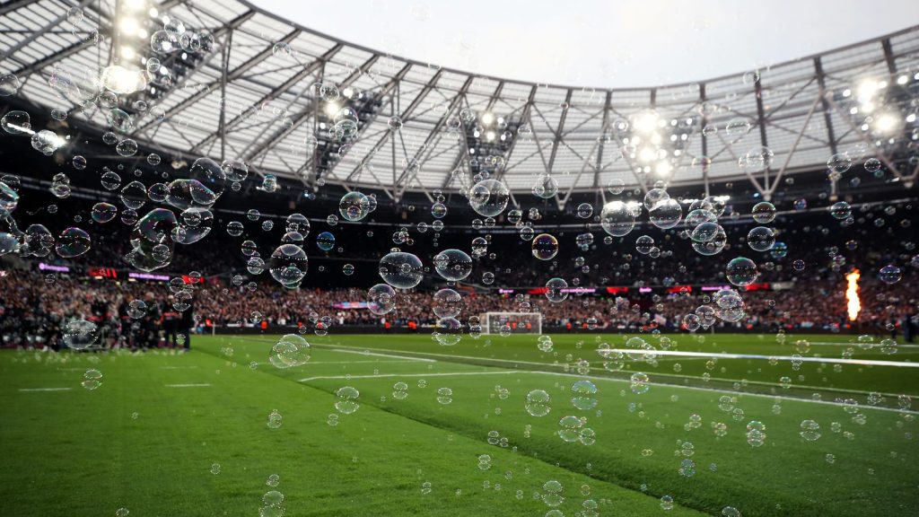 West Ham fans put on bubbles ahead of their Europa League semi-final with Eintracht Frankfurt