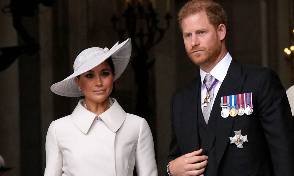 The Duke and Duchess of Sussex at Jubilee service