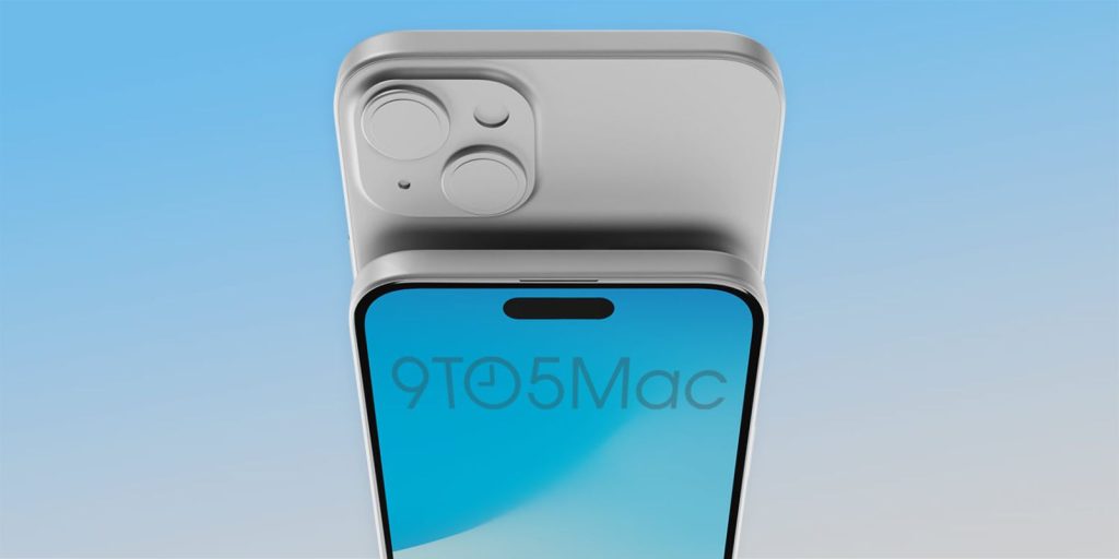 Die Renderings zeigen das iPhone 15 Plus mit abgespeckten Einfassungen, USB-C-Anschluss, dynamischer Insel und mehr